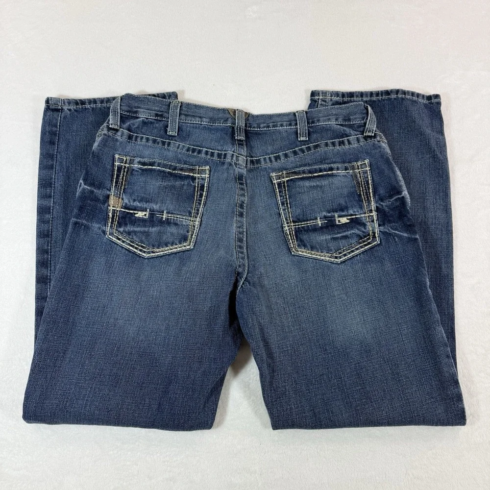 Ariat Mens Low Rise Boundary Boot Cut Jeans M4 Denim Mens Sz 36X32 Blue Western
